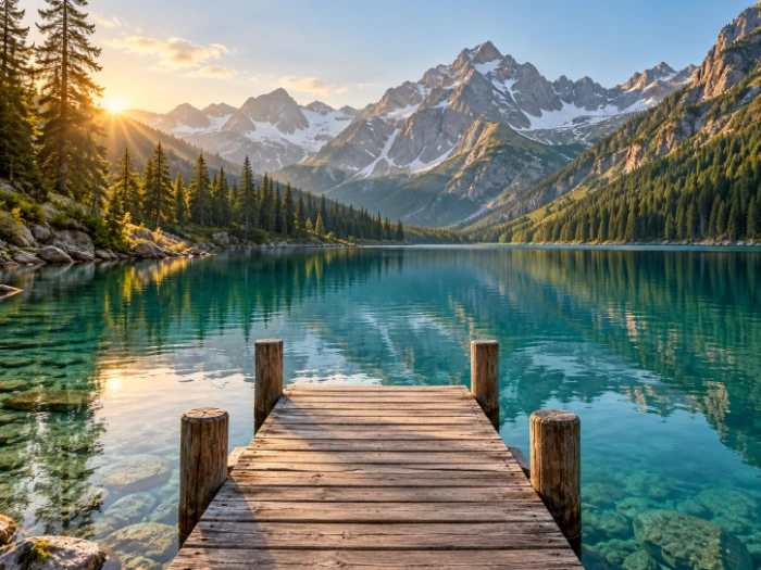 A sample alpine lake photograph